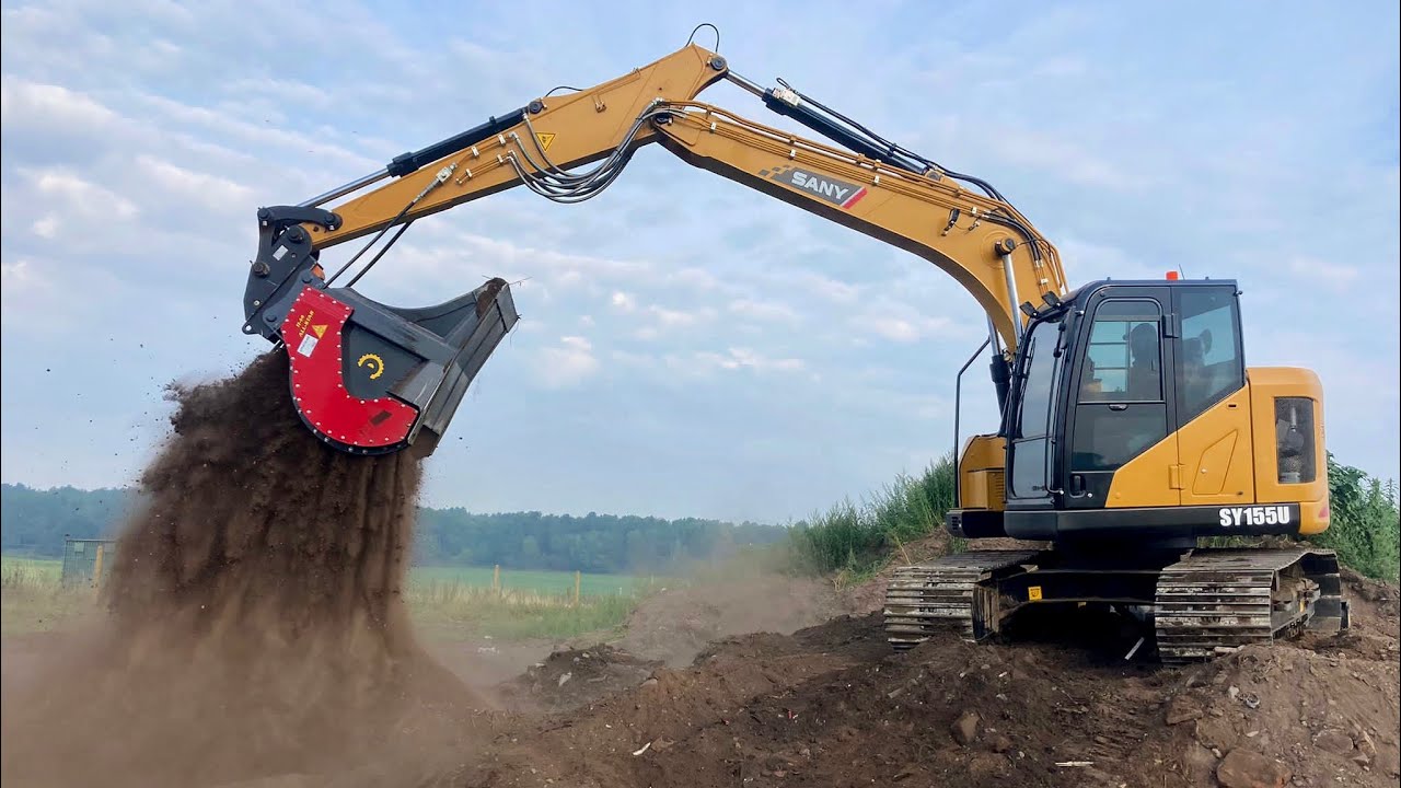 Watch video Top soil roaring out of the Difco All-Star Screening Bucket on Sany Excavator Now Top soil roaring out of the Difco All-Star Screening Bucket on Sany Excavator