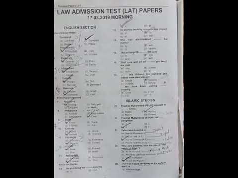 Law Admission Test ( LAT) Past paper mcqs