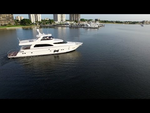 Horizon Yachts E78 Full Tour with hydraulic hardtop.  Great Loop yacht
