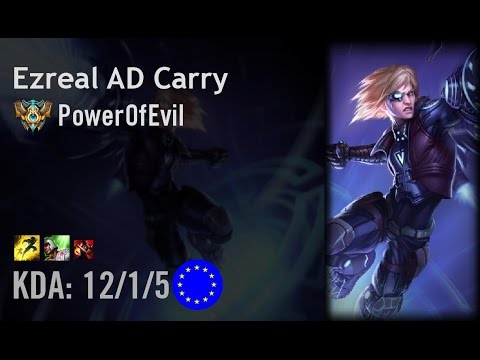 Ezreal AD Carry vs Twitch - PowerOfEvil - EUW Challenger Patch 6.11