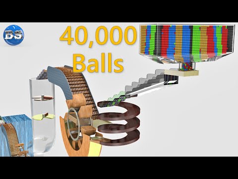 40,000 Colorful Balls Marble Run Screening Animation V02