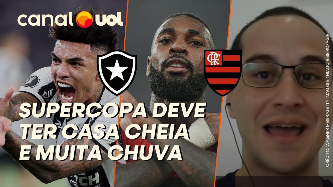 SUPERCOPA ENTRE BOTAFOGO E FLAMENGO DEVE TER MANGUEIRÃO LOTADO E MUITA CHUVA, DETALHA JORNALISTA