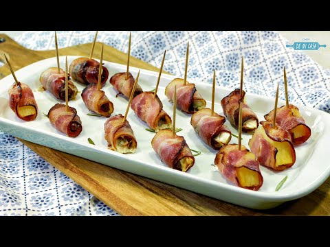 4 ROLLITOS de BACON al HORNO 🥓 🔥 con Dátiles, Piña, Nueces y Queso... 😋 Recetas de Navidad 16/24