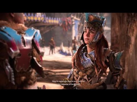 Aloy meets Tekotteh at the Kulrut - Horizon Forbidden West