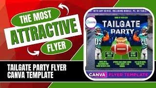 Tailgate Party Flyer, Canva Template.