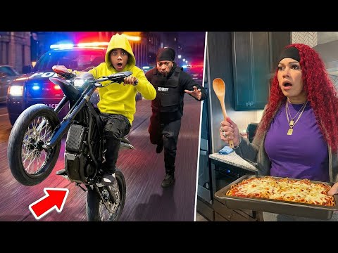 Boy Sneaks Out To Do Wheelies on His E-Bike , He Instantly Regrets it😱