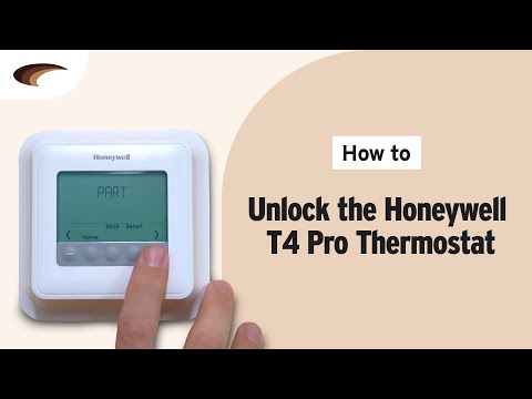 Part of a video titled How to Unlock the Honeywell T4 Pro Thermostat - YouTube