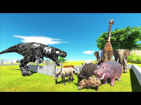 ESCAPE FROM THE EVIL T-REX - WHO WILL SURVIVAL?! - Animal Revolt Battle Simulator