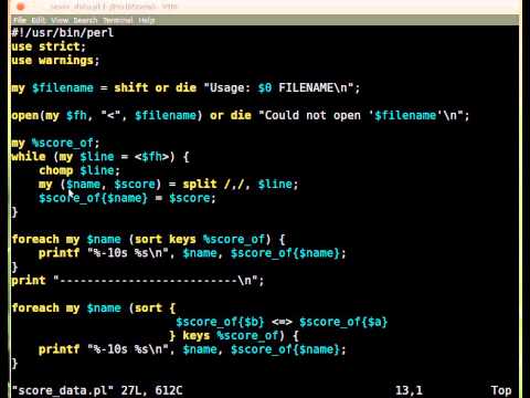 Beginner Perl Maven tutorial: 7.14 - solution sort scores