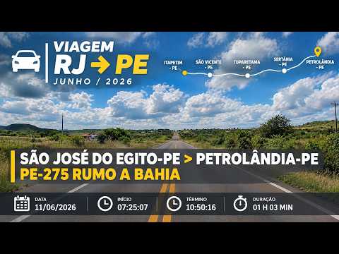 Viagem RJ–PE 2026 | PE-275 – Sertão Pernambucano, Retas Infinitas e a Atlântida Brasileira