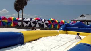 Minh choi waterslide at Clearwater Beach