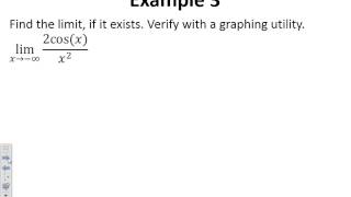 Honors PreCalc: 11.4 Limits at Infinity and limits of sequences