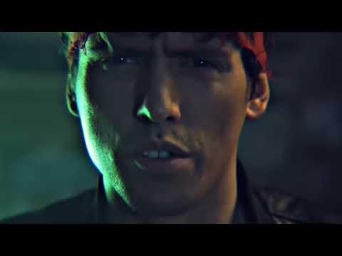 Kung Fury trailer frame: neon Miami street as a synth arpeggio pulses