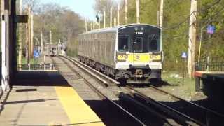 preview picture of video 'MTA LIRR: 2002-07 Bombardier M-7 LIRR at Inwood (Far Rockaway Branch) (2/2)'