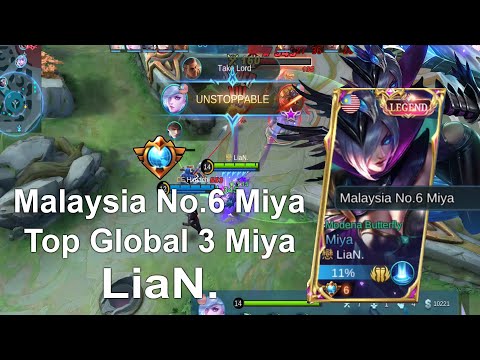 2.800+ MATCH TOP 3 GLOBAL MIYA - SUPREME MALAYSIA NO. 6 by LiaN. | UNSTOPPABLE KILL - MOBILE LEGENDS