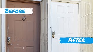Timelapse: Repaint a Front Door | Exterior Door Painting | Strip, Prime, Sand, Color | Fiberglass