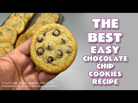 THE BEST Easy Large Chewy Chocolate Chip Cookies Recipe