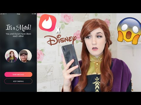 IF DISNEY PRINCESSES WERE ON DATING APPS - Frozen's Anna tries TINDER!| Claudia Greiner