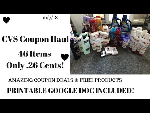 CVS Coupon Haul Deals Starting 10/7/18~46 Items Only 26 Cents~Lots of FREE & Cheap Product Deals❤️ Video