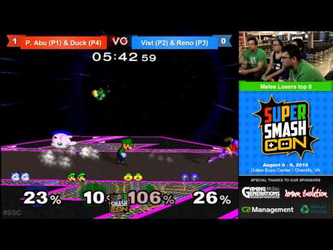 SSC - Vist & Reno Vs. Duck & Prince Abu - SSBM Doubles Losers Top 8 - Smash Melee