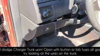 2010 Dodge Charger Trunk wont Open With button or Fob and All Fuses good  check Your trunk Wires!