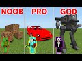 Minecraft NOOB vs PRO vs GOD: ROULETTE OF OP CARS CHALLENGE