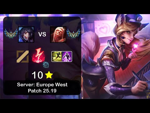 Ahri Mid vs Vladimir - EUW Challenger - Patch 25.19