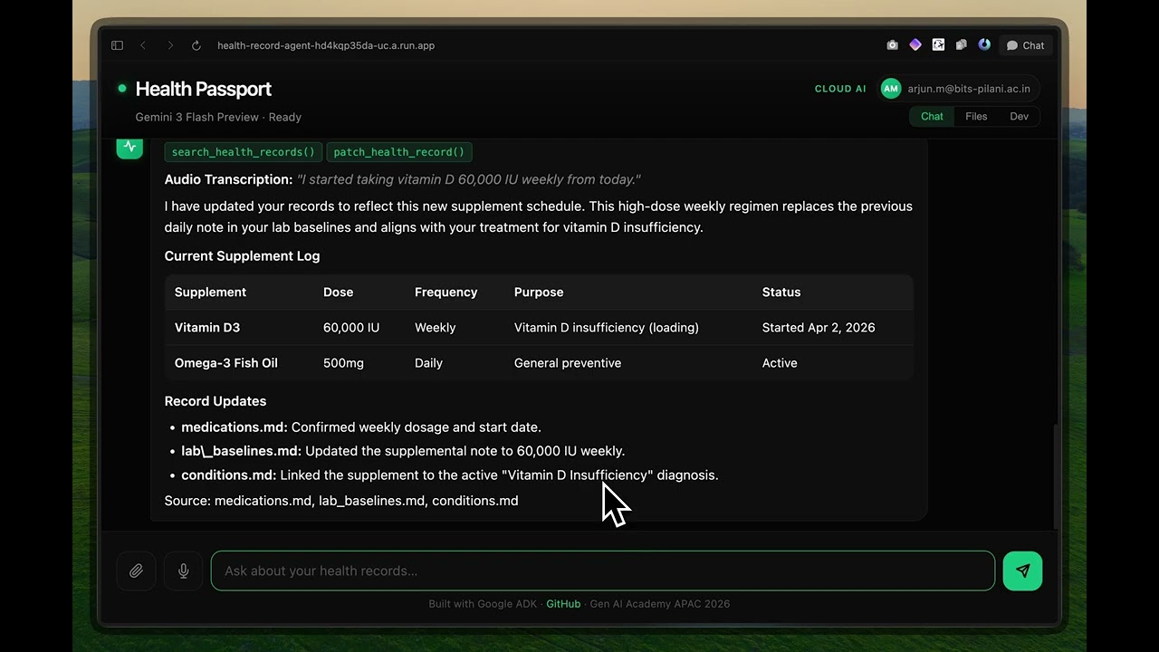 Health Passport project preview