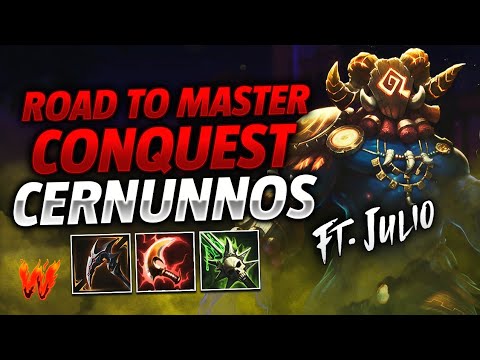 CERNUNNOS, ESTE ADC ESTA GUAPO ft. Julio - Warchi - Smite Road to Master Conquest