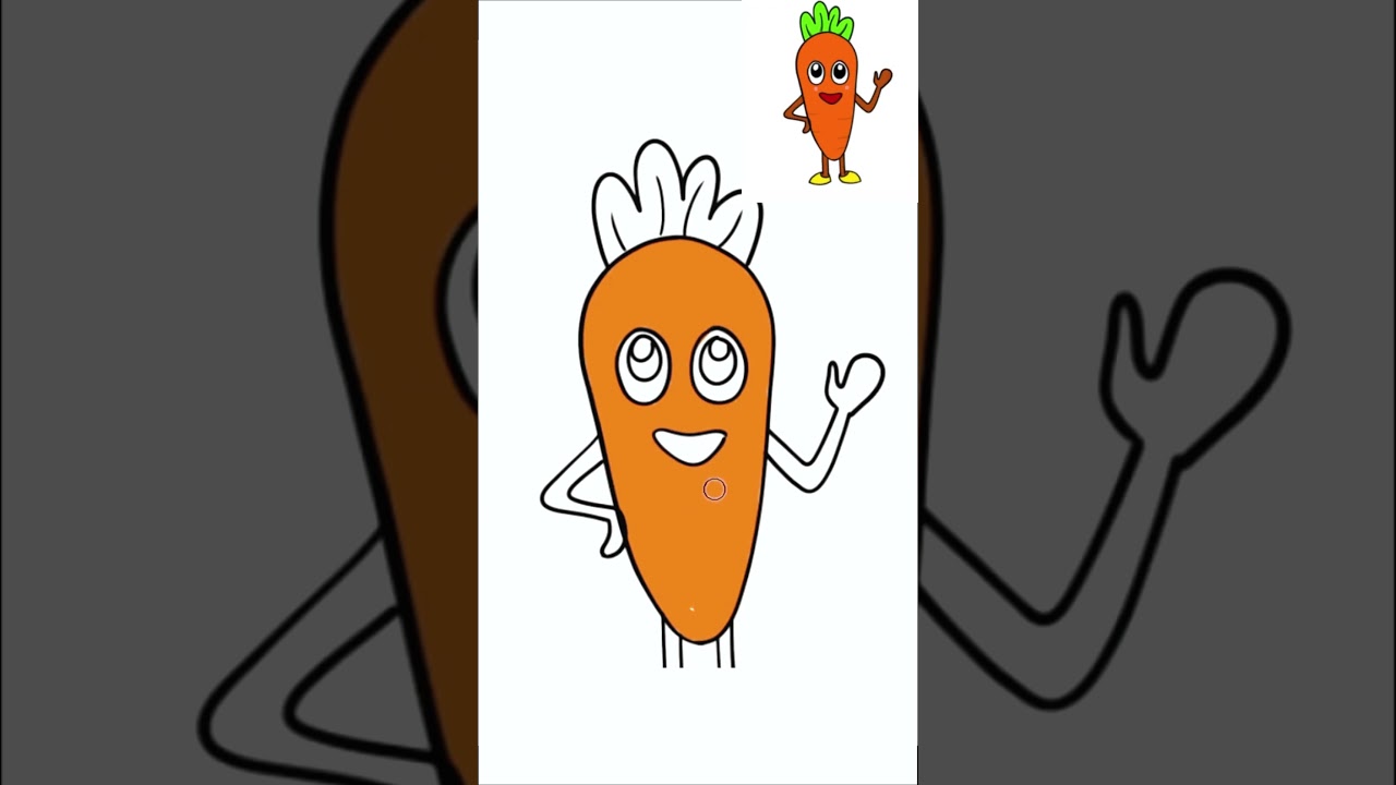 Easy Carrot drawing #youtubeshorts #shorts
