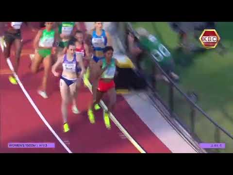 Faith KIPYEGON Wins Women's 1500m heat  and qualified for the Semi finals   in 4 mins 04. 53