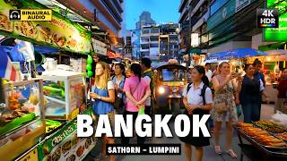 Bangkok Sathorn Area 🇹🇭 Suan Phlu Road - Lumpini | 4K HDR • Binaural Audio 🎧