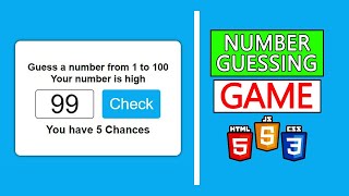 How To Create Number Guessing Game With Html Css And JavaScript_
