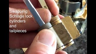 Swapping Schlage deadbolt cylinders and tailpieces