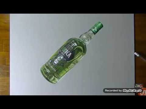 Drawing timelapse: a bottle of oddka- hyperrealistic art