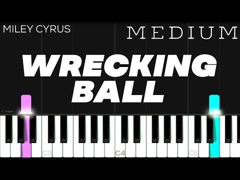 Miley Cyrus - Wrecking Ball | MEDIUM Piano Tutorial (Arr. C Music)