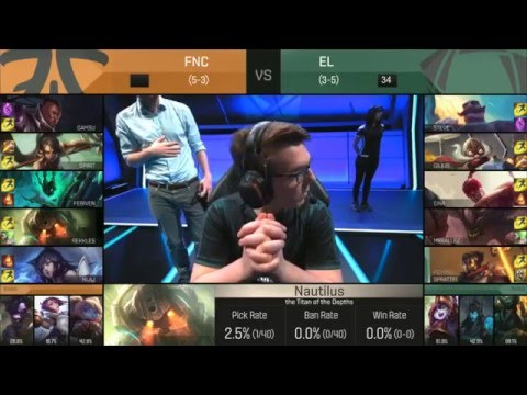 Fnatic vs ELEMENTS W5D1 EU LCS 春のスプリットS6 ～FNC vs EL 第5週1日目 EU LCS 2016 (Fnatic vs ELEMENTS W5D1 EU LCS Spring Split S6 ~FNC vs EL Week 5 Day 1 EU LCS 2016)