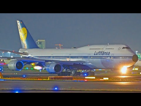 [4K] 24 Minutes Of Late Night PLANESPOTTING at Frankfurt Airport [FRA/EDDF]