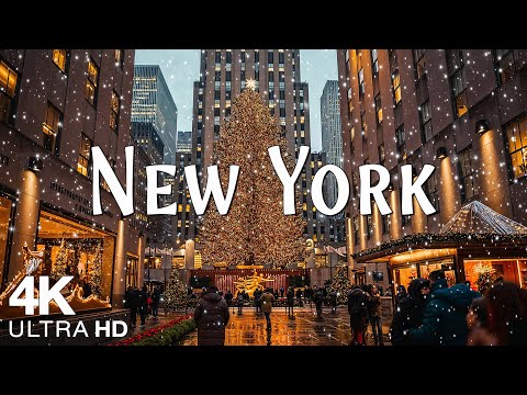 New York Christmas in 4K | NYC From Above: Christmas Lights & Winter Magic