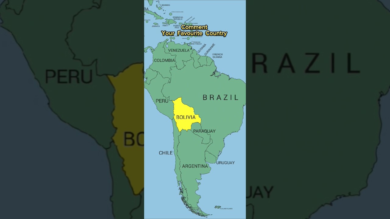 Bolivia Borders Map #shortsfeed #bolivia #country #world #southamerica #map #geography