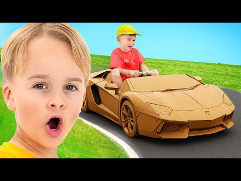 Chris plays Cardboard Cars for kids