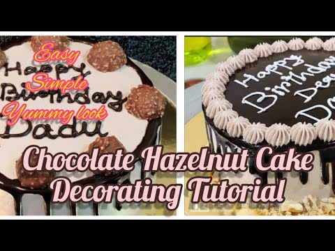Chocolate Hazelnut Cake Decorating Tutorial plus 'Hazelnut cream' Recipe .must watch till end #cake