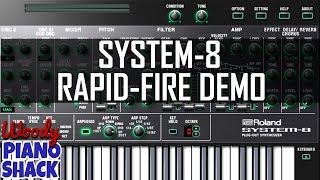 Video thumbnail for Roland Cloud System 8 VST rapid-fire sounds demo by Woody Piano Shack