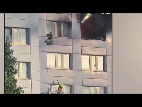 Woman jumps to escape Berlin high-rise fire