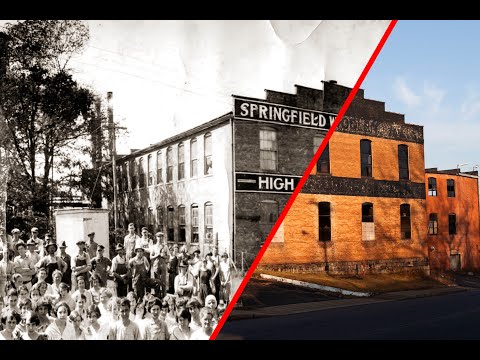 Abandoned Springfield woolen mills -- New England textile mill ruins Massachusetts