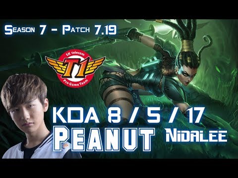 SKT T1 Peanut NIDALEE vs SEJUANI Jungle - Patch 7.19 KR Ranked