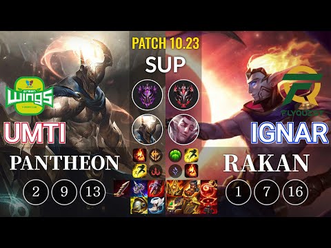 JAG UmTi Pantheon vs FLY IgNar Rakan Sup - KR Patch 10.23