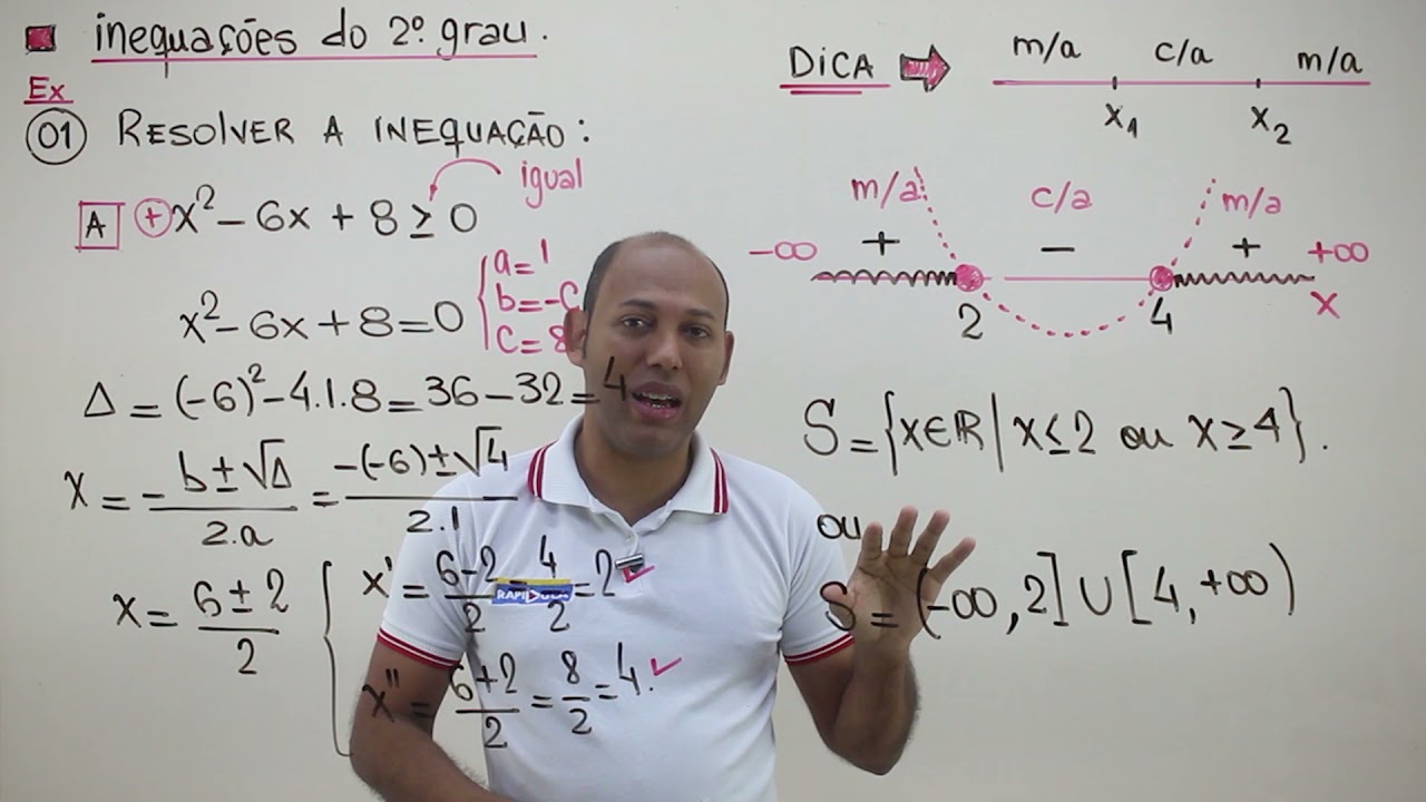COMO RESOLVER A INEQUAÇÃO DO SEGUNDO GRAU?