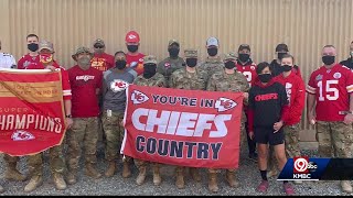 Kansas National Guard deployed overseas cheering on Chiefs