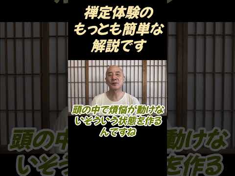 仏教学科 禅定体験のもっとも簡単な解説です#切り抜き#仏教＃瞑想＃マインドフルネス＃ヨガ＃健康